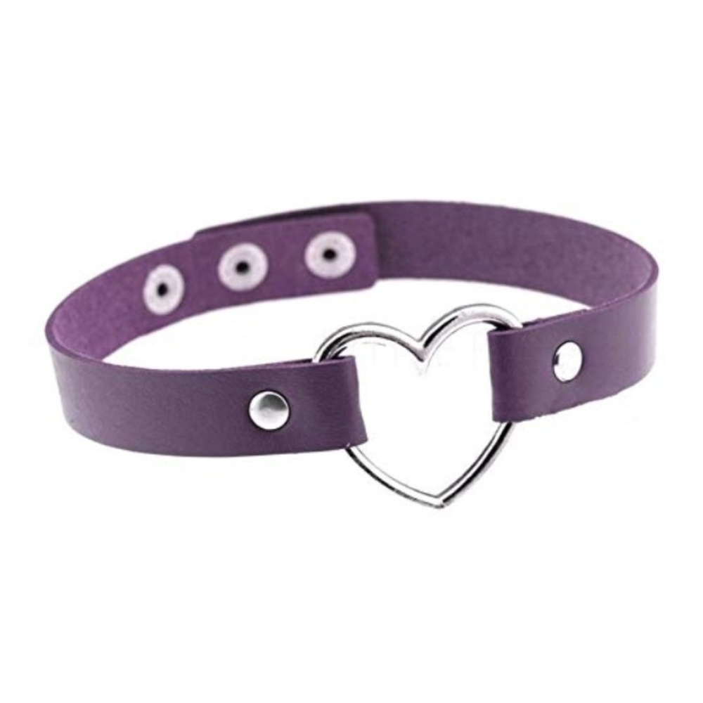 Open Heart Choker in Purple